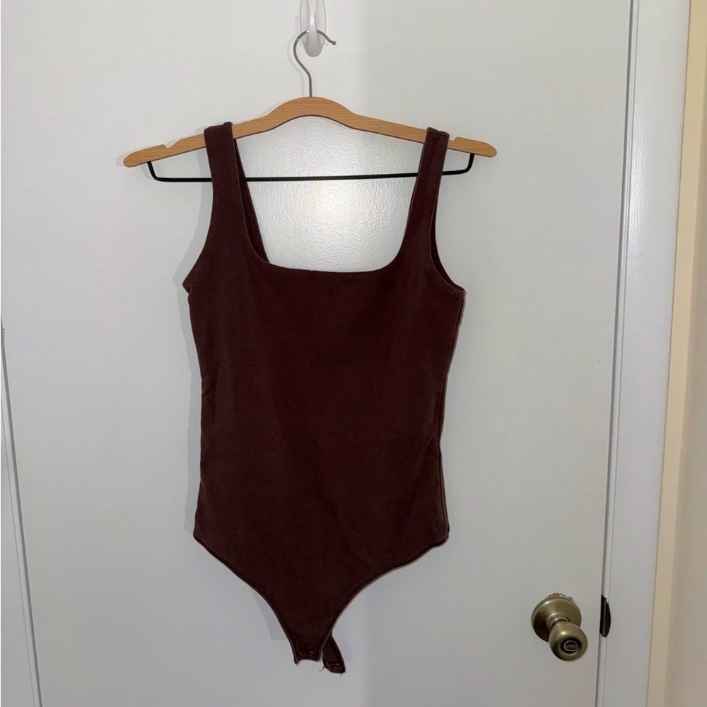 Abercrombie & Fitch Squareneck Tank Bodysuit - Brown - Size M